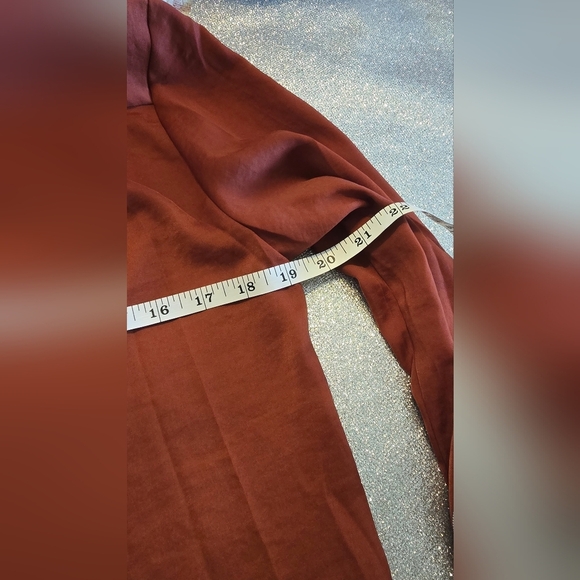 Loft Women's Rust Colored Silky Blouse - Picture 11 of 12